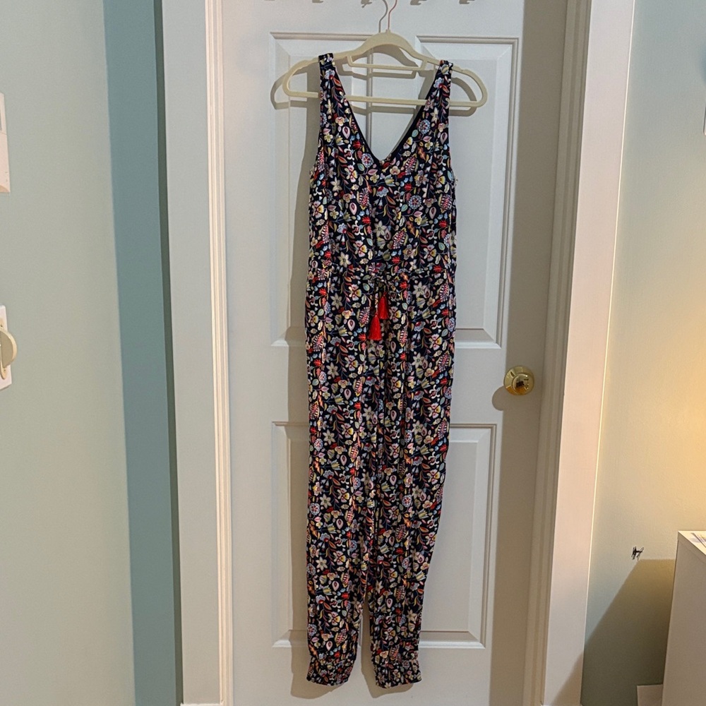 Boden Jumpsuit - Navy with Multicolor Floral Accents